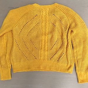 Marled mustard yellow sweater